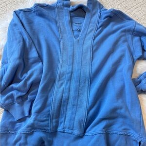 Aerie Starry Skies Open Neck Sweatshirt in Laundry Blue XS